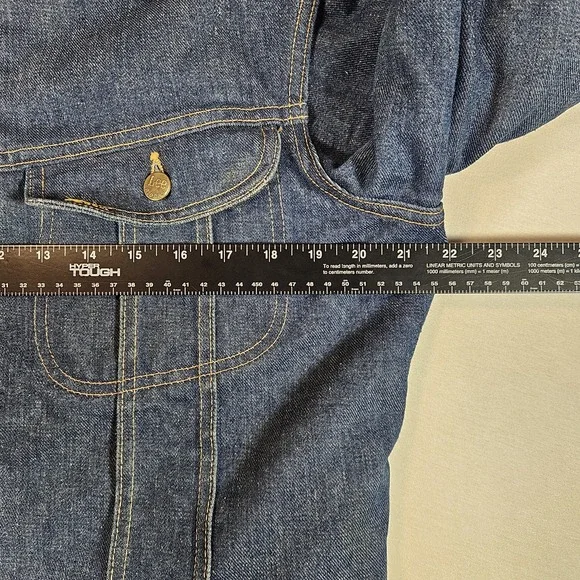 Vintage 70s Lee Storm Rider 42R L Denim Jacket Corduroy Collar Blanket Lined USA